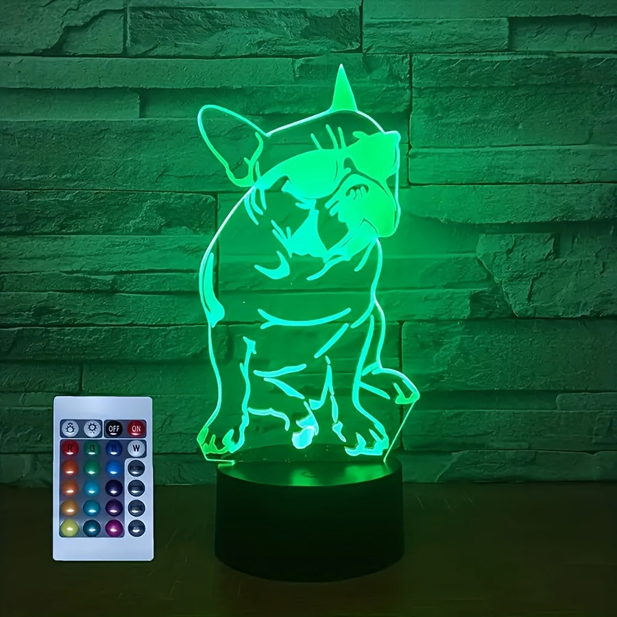 DecoBulldog - French Bulldog 3D Lamp with 16 Colors