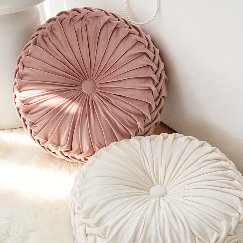 VelvetPumpkin Cushion - Soft Round Velvet Cushion for Your Home