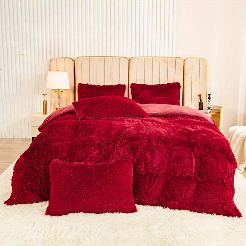 IndulgeNest - Ultra Soft Plush Duvet Cover Set with Zip Closure