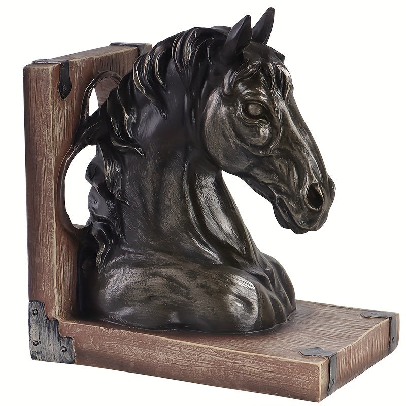 Equestrian Elegance - Horse Head Resin Bookends