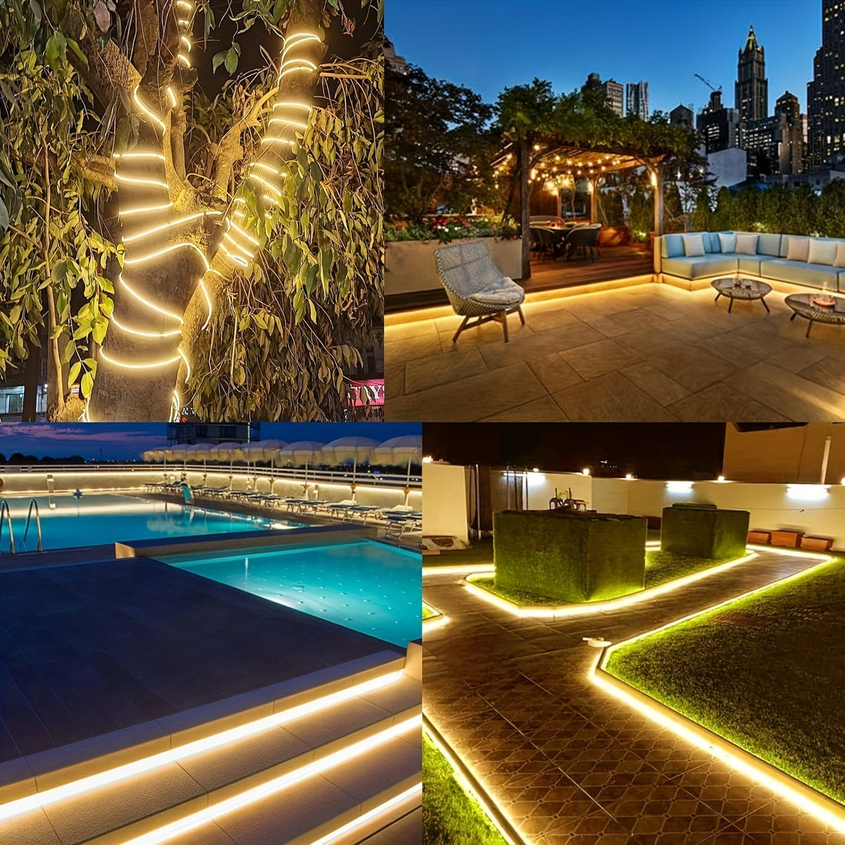 SolarFlex Light - Flexible Solar LED Strip with Remote Control for Outdoor Use