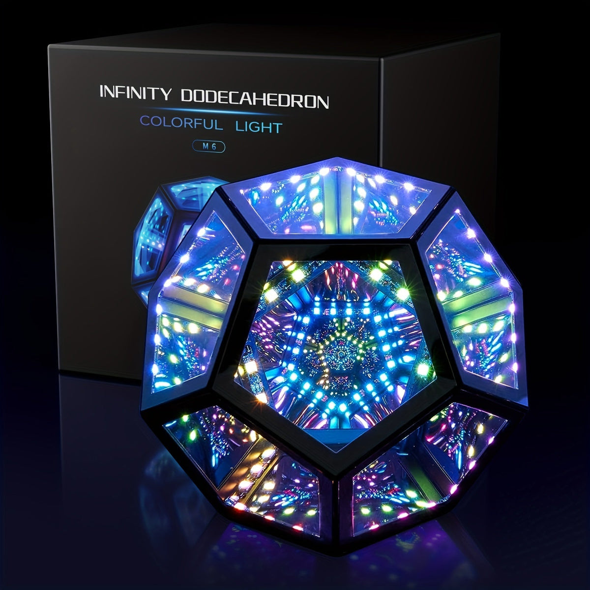 InfinityGlow - 3D Infinity Dodecahedron Lamp with RGB Lighting