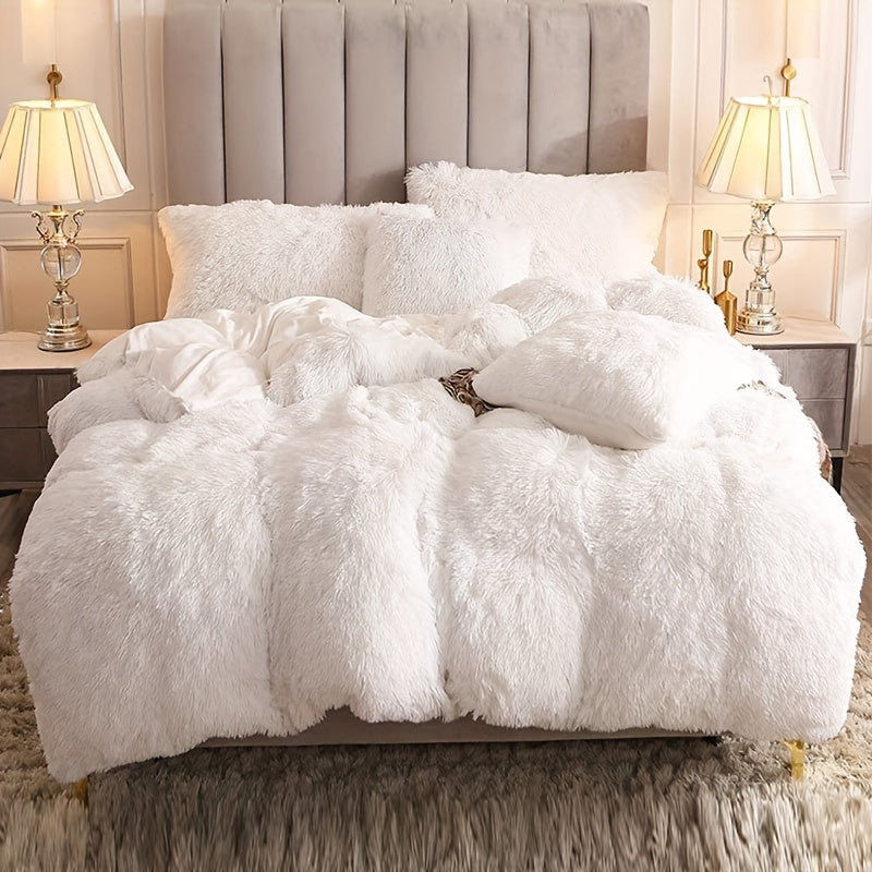 IndulgeNest - Ultra Soft Plush Duvet Cover Set with Zip Closure