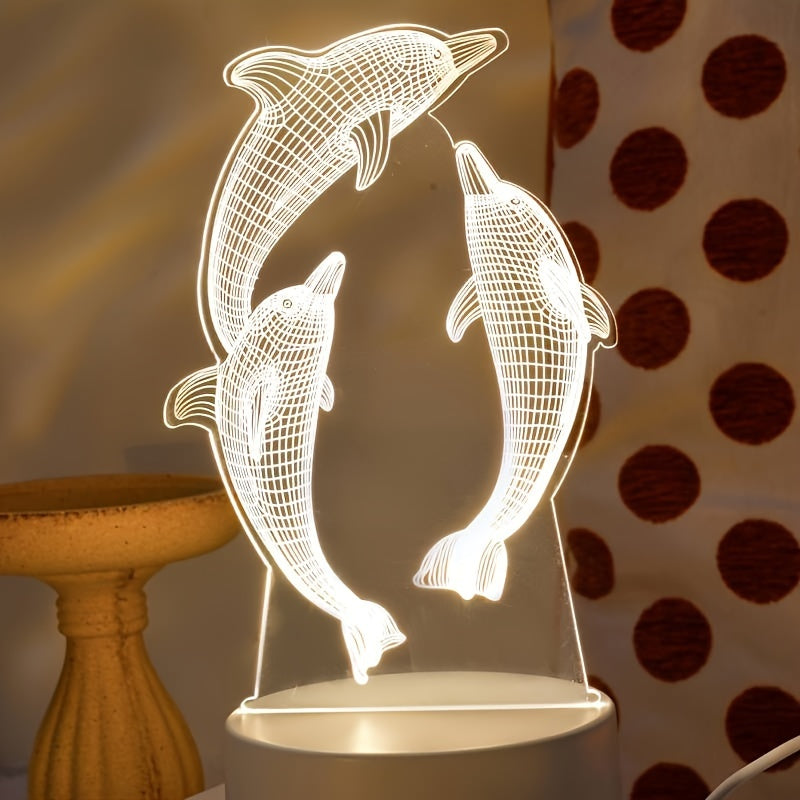 GeoDolphin - 3D Illusion LED Table Lamp