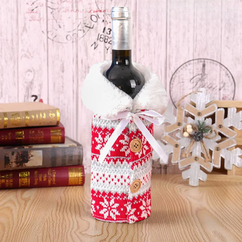 Festive Cheers - Elegant Christmas Wine Bottle Cover