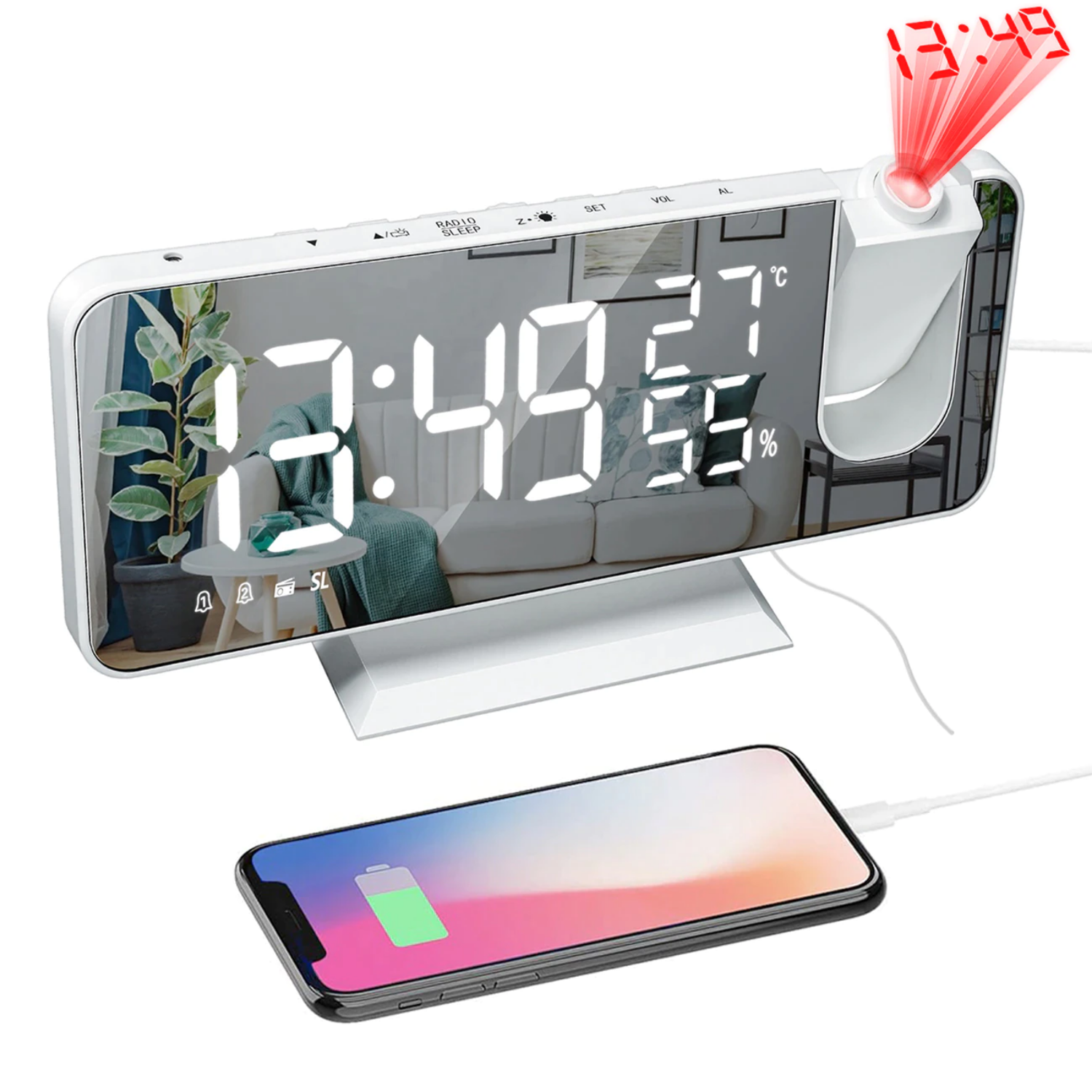 Astronatic - Réveil LED Projecteur Innovant avec USB