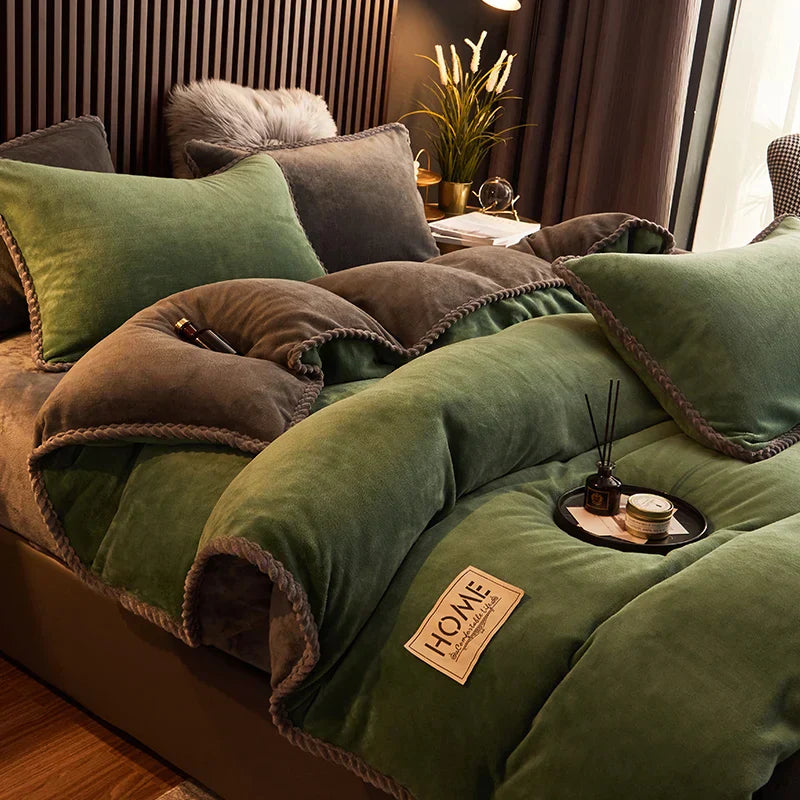 PlushHaven - Cozy Fleece Velvet Duvet Cover Set