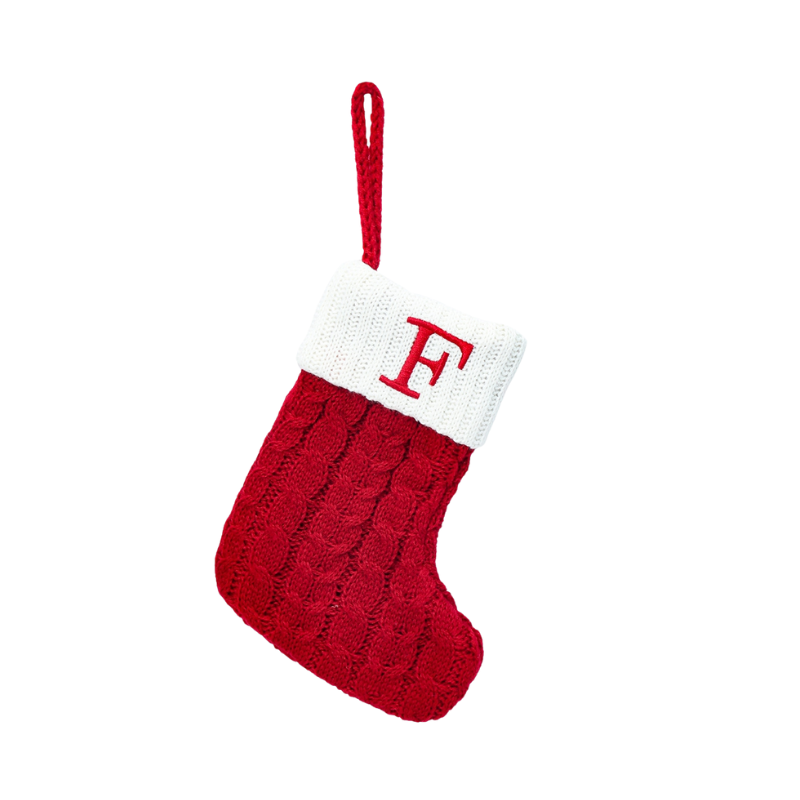 NoelEnTricot - Knitted Christmas Stocking with Snowflake Pattern