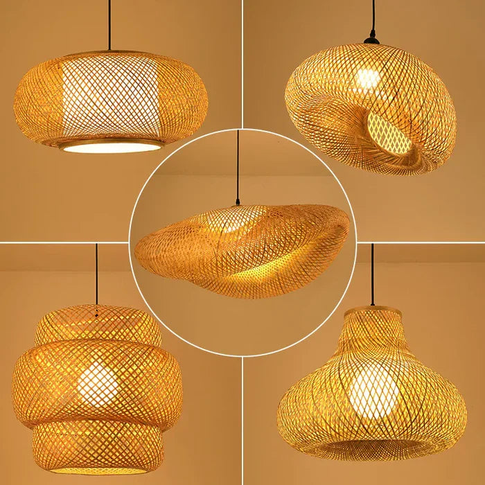 RayaLicht - Suspension en rotin artisanale pour intérieur