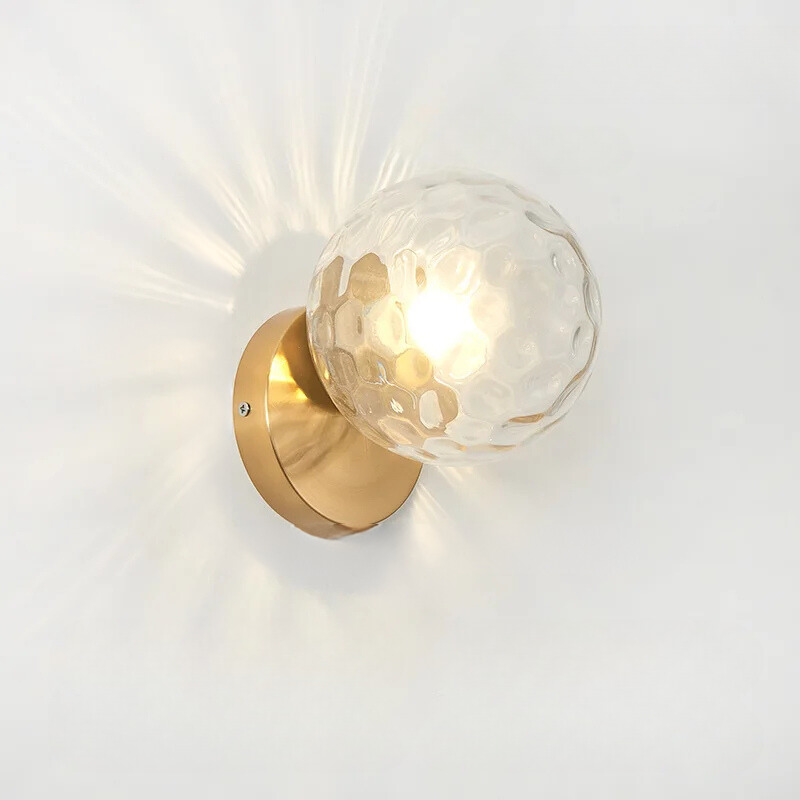GleamGold - Elegant Gold Glass Wall Sconce