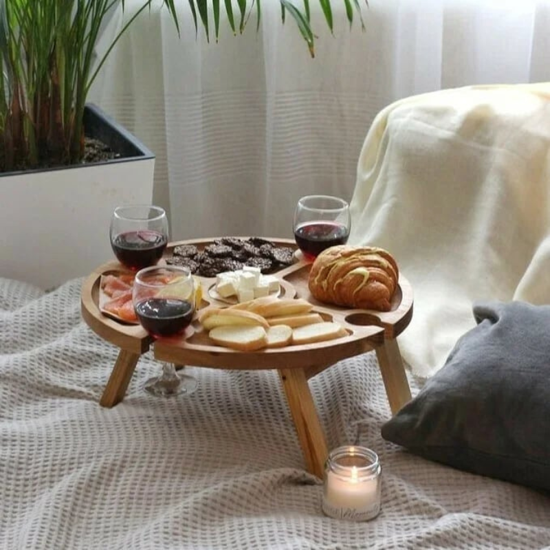 WineNest - Table de pique-nique pliable élégante pour le vin