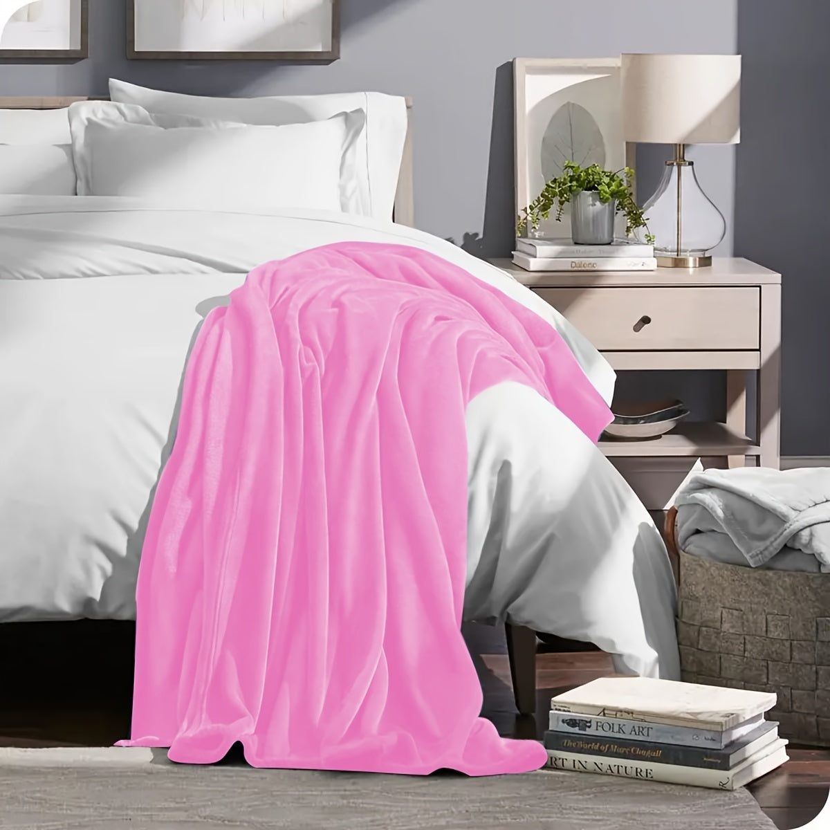 AlbaNest - Soft Flannel Fleece Throw for Sofa and Bed