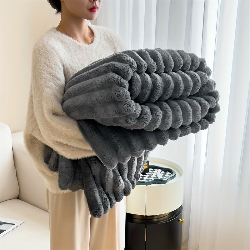 LuxFaux - Faux Rabbit Fur Throw Blanket