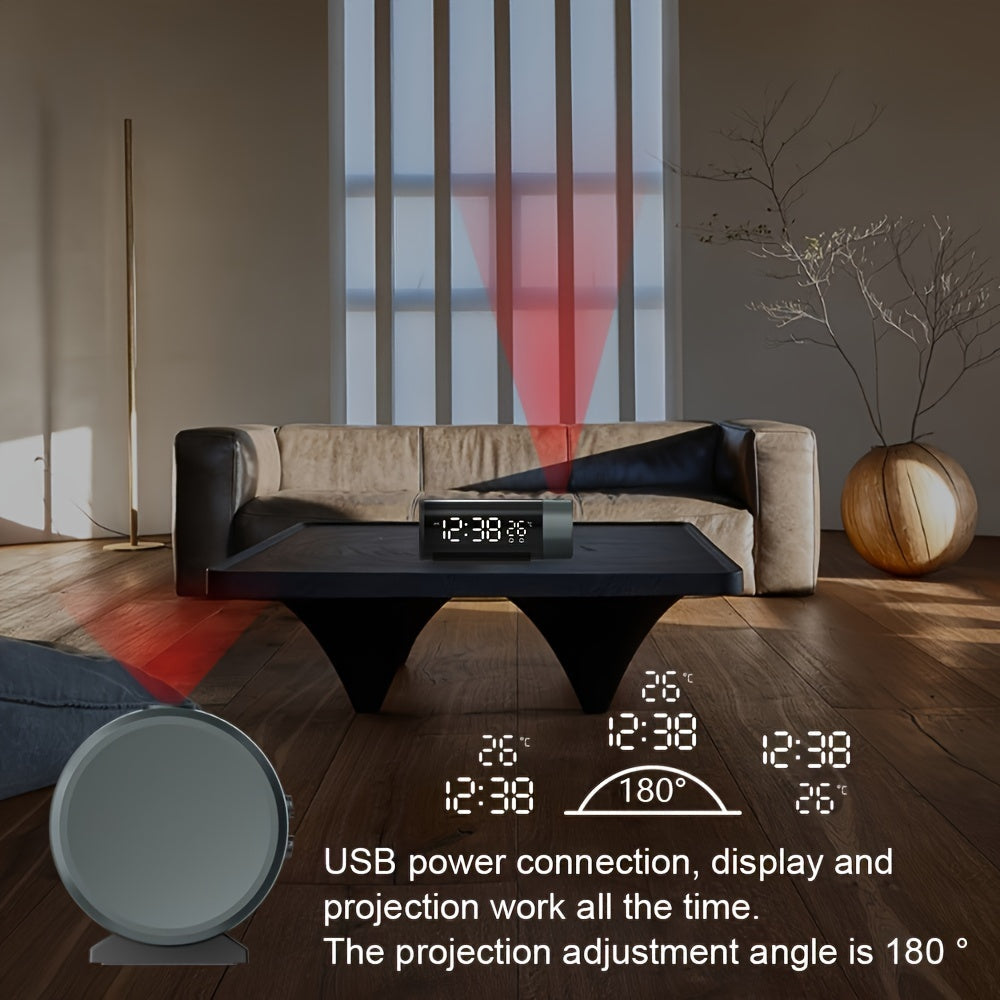 ProjectElite Clock - Modern Black Projection Alarm Clock