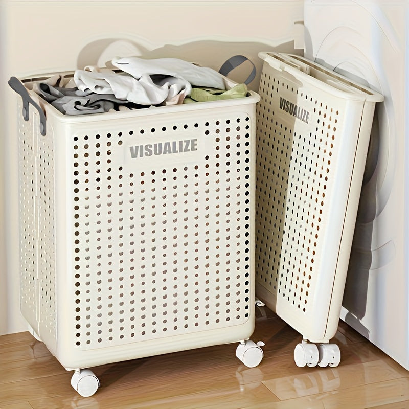 Efficient - Foldable Laundry Basket on Wheels for Easy Transport