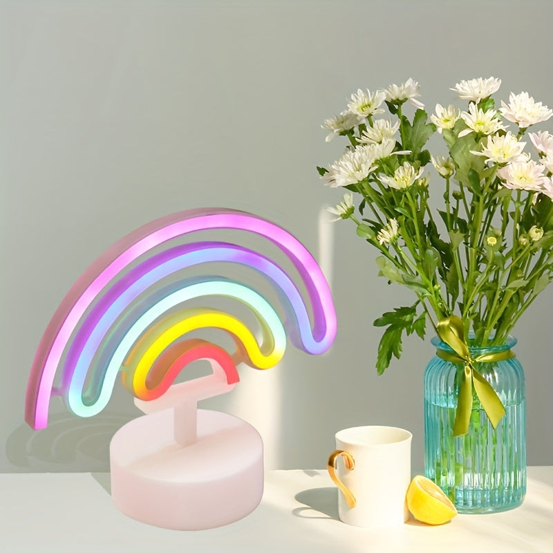 RainbowGlow - Modern Rainbow Neon Lamp with Stand