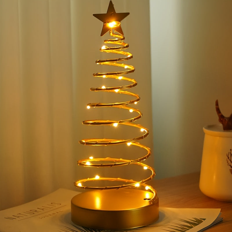 Telvora - Stainless Steel Star Tree LED Table Lamp