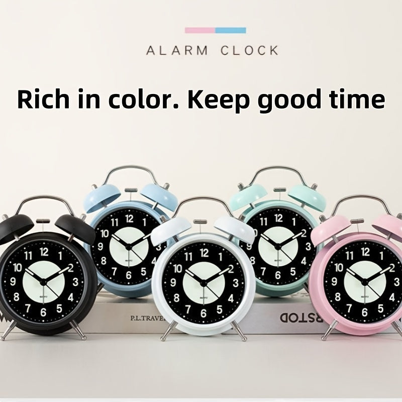 Nyctel - Silent Metal Alarm Clock with Luminous Hands