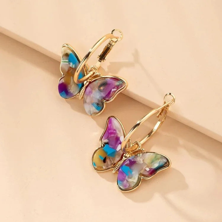 Mariposa - Boucles d'oreilles papillon dorées