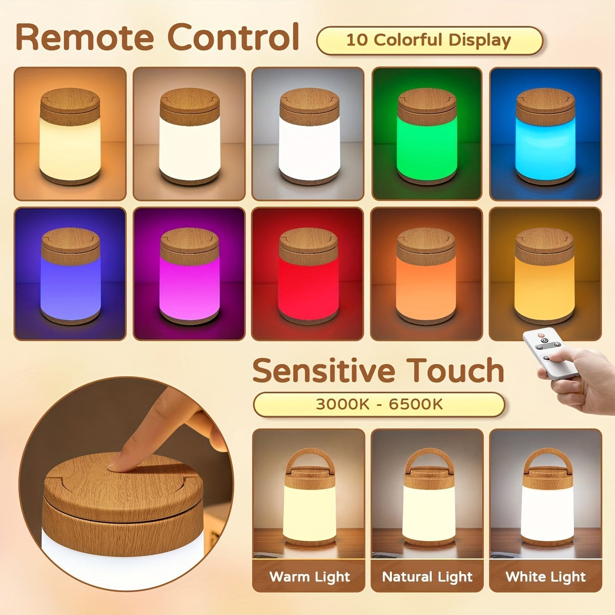 LumiTouch - Rechargeable Touch-Control RGB Night Light
