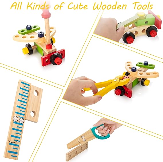 Wooden Tool Set - Creative Workbench Toy for Kids