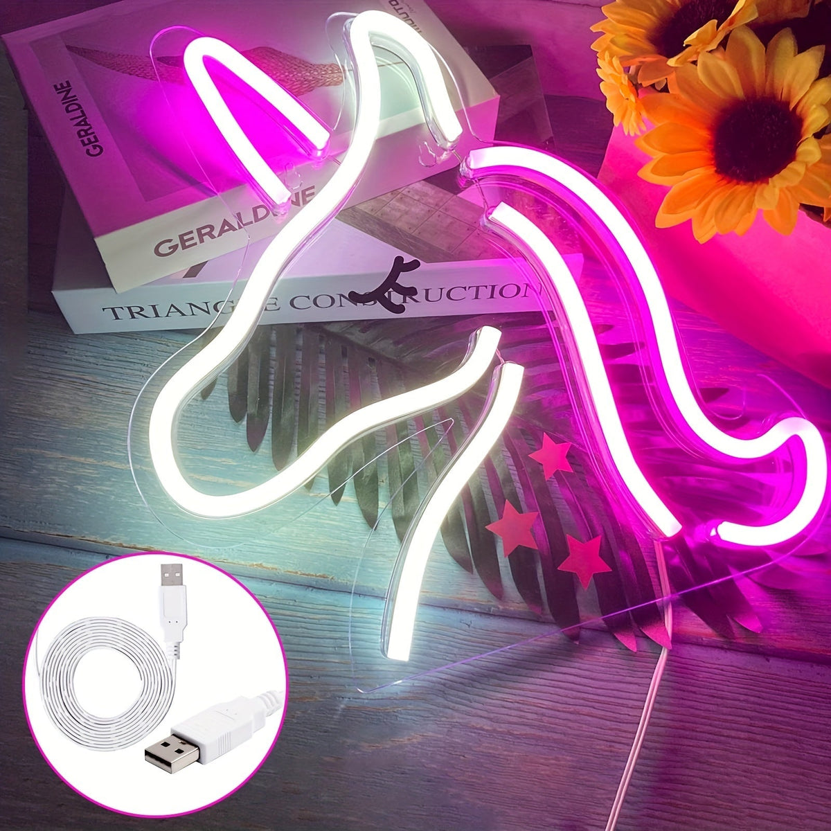 NeonMagic Light - Pink Neon Wall Lamp with Mythical Creature Design