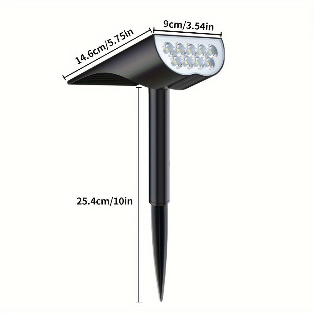 Aegisol - 9 LED Solar Garden Spotlights for Outdoor Use