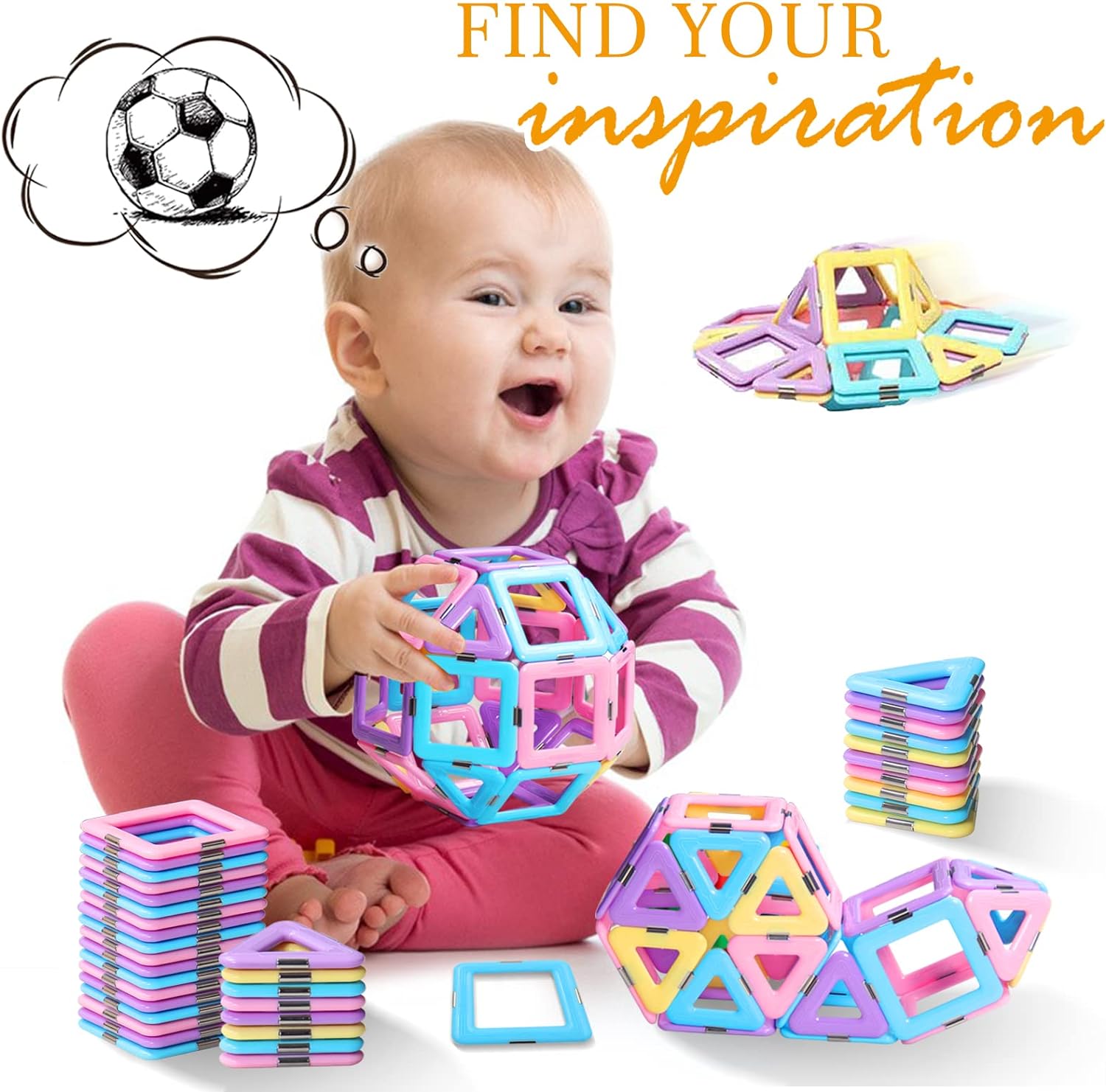 Magnetic Tiles V2 - Creative Building Set for Kids Ages 3+