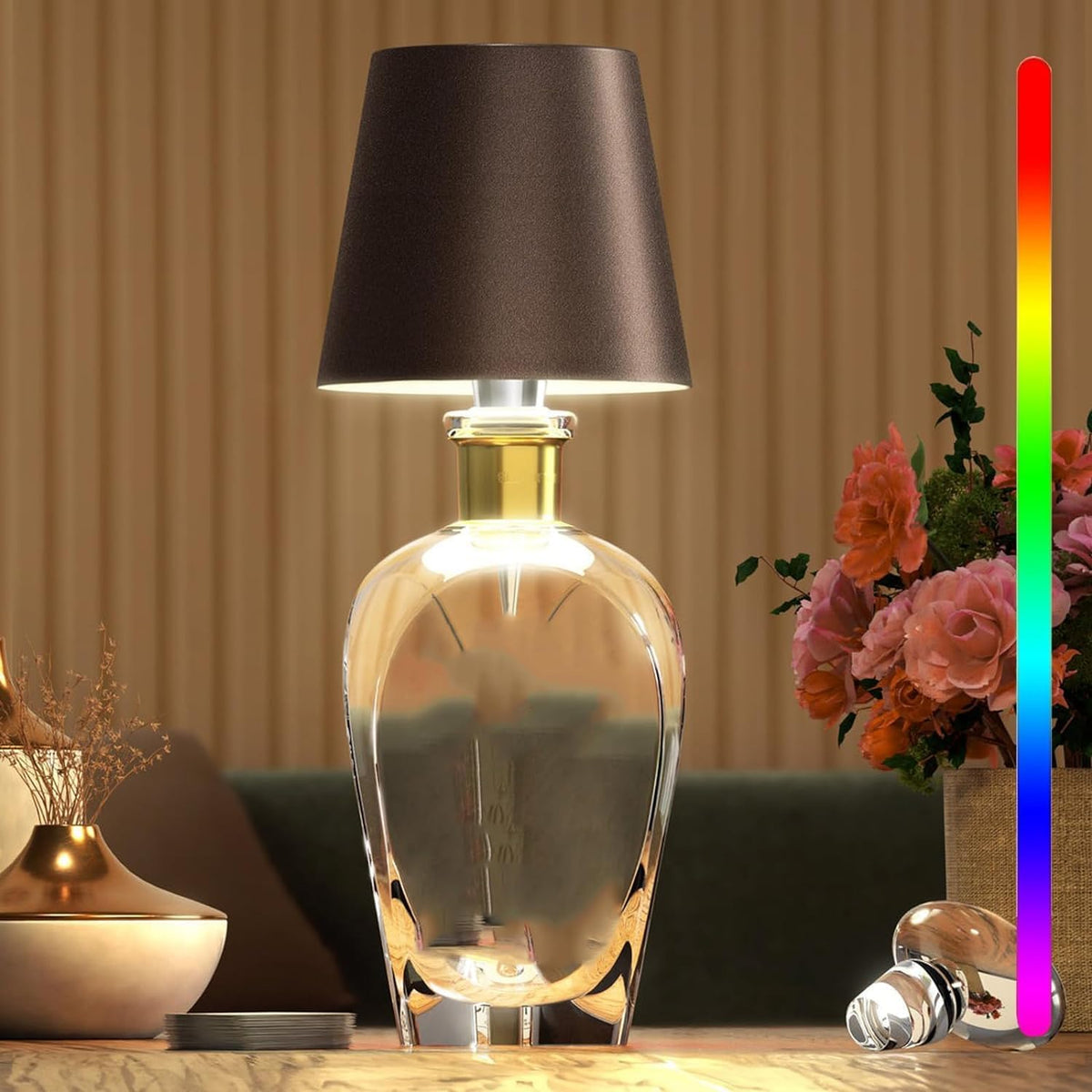 EmberGlow - Wireless Bottle Lamp with Touch Control and USB Charging