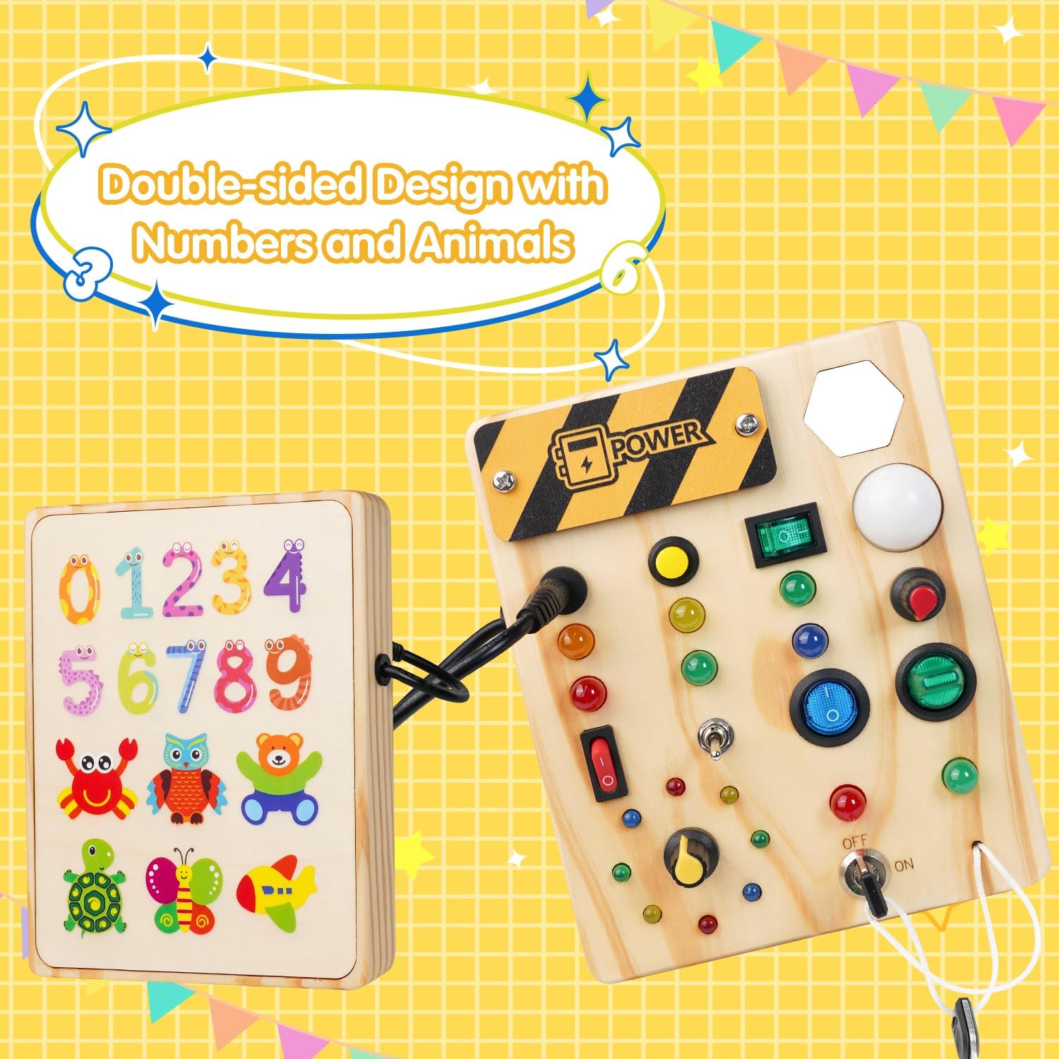 MindSpark - Wooden Montessori Light-Up Switch Board for Kids