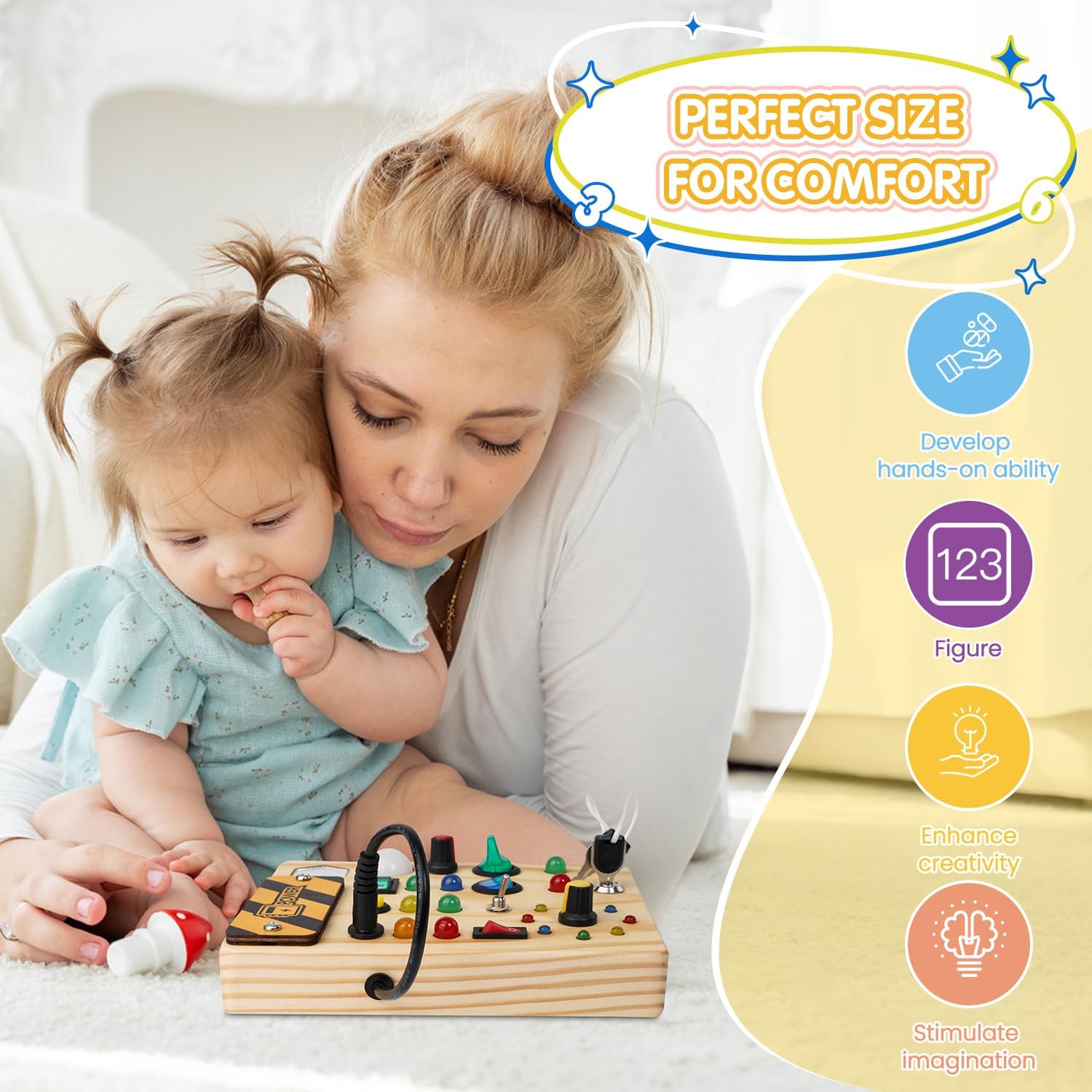 MindSpark - Wooden Montessori Light-Up Switch Board for Kids