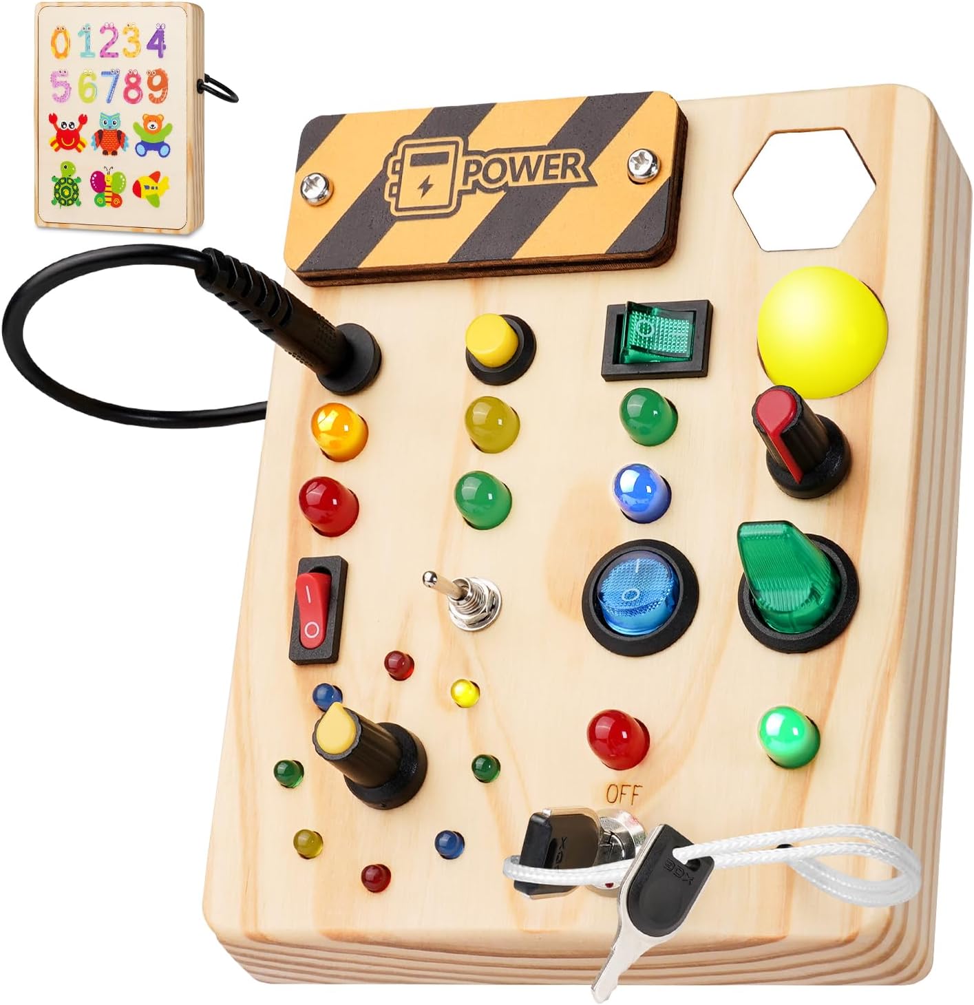 MindSpark - Wooden Montessori Light-Up Switch Board for Kids