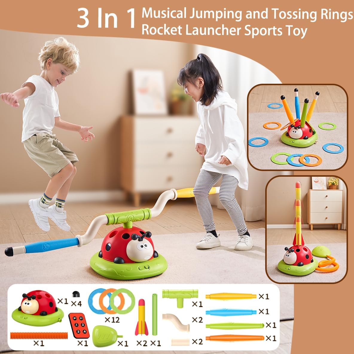 EchoLaunch - 3-in-1 Ring Toss & Rocket Launcher Game for Kids