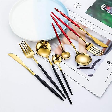 GildFeast - Gold & Silver 24-Piece Stainless Steel Cutlery Set