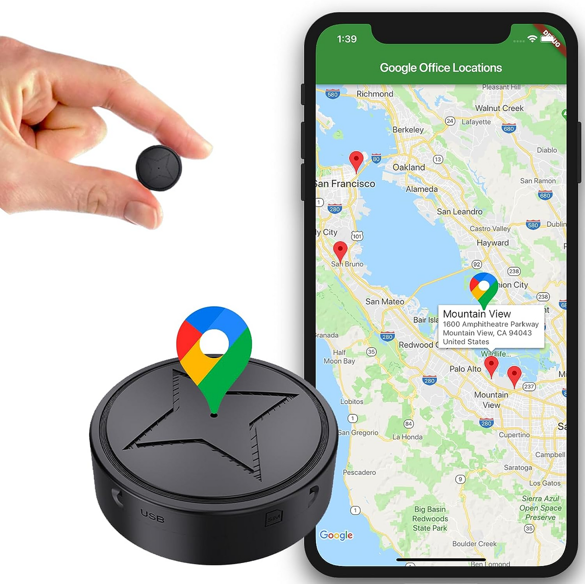 GripTrace - Compact Magnetic GPS Tracker for Real-Time Tracking