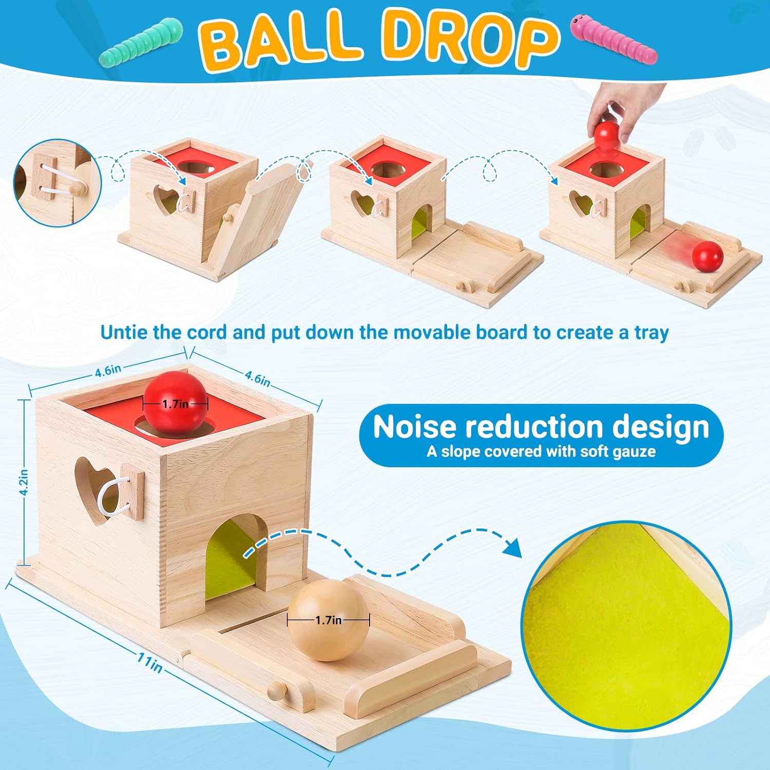 HavenWood Montessori Wooden Play Set - Educational Toy for Babies 6 Months+