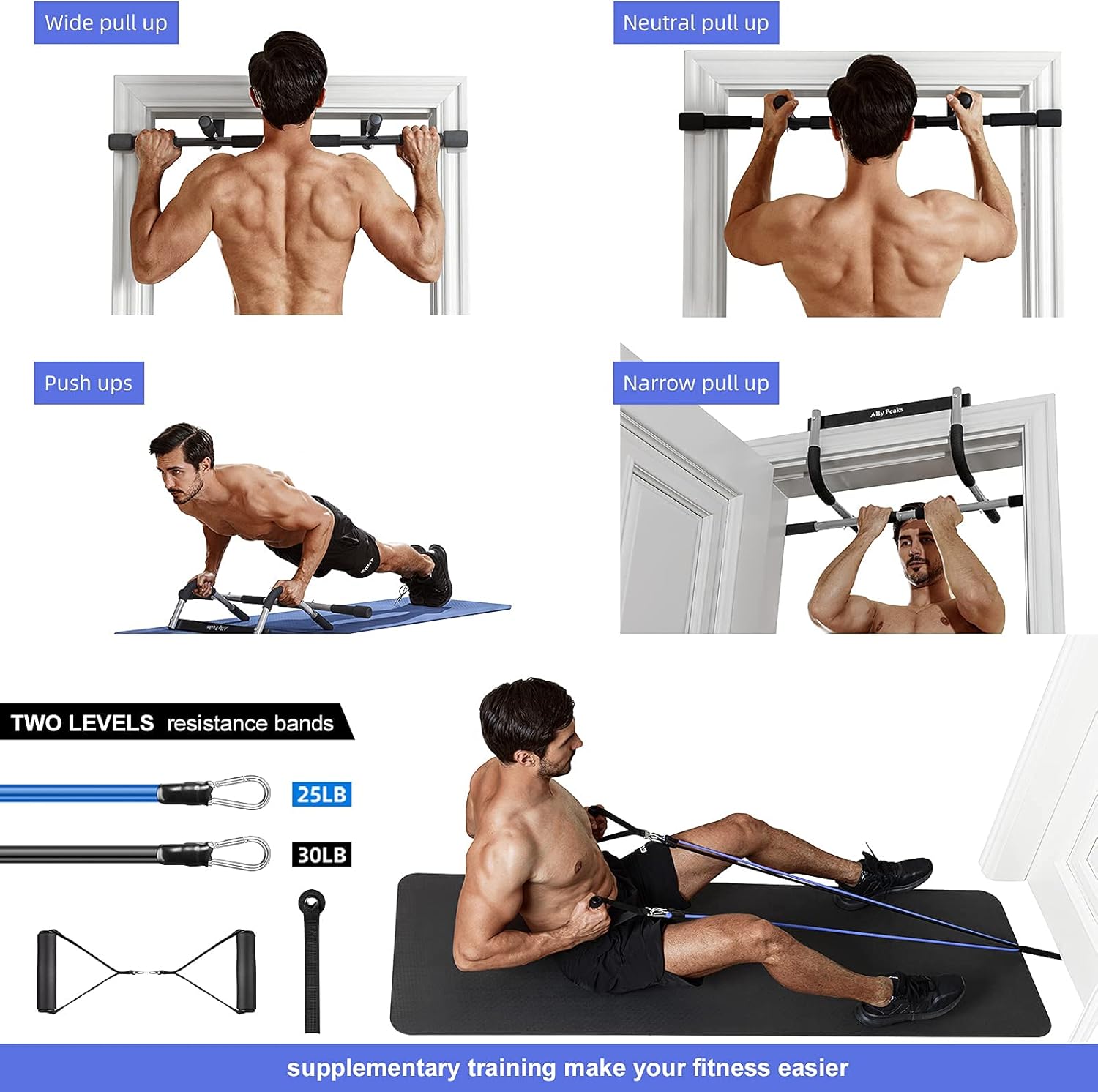PowerGrip - Barre de traction pour porte (jusqu'à 200 kg)