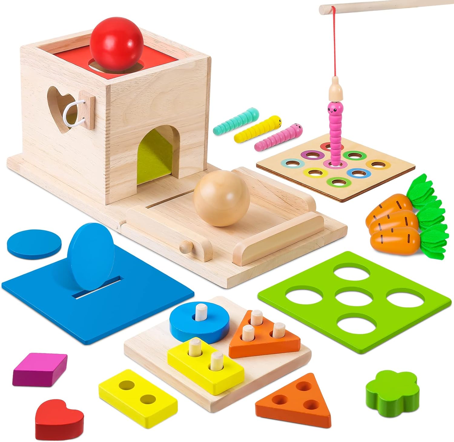HavenWood Montessori Wooden Play Set - Educational Toy for Babies 6 Months+