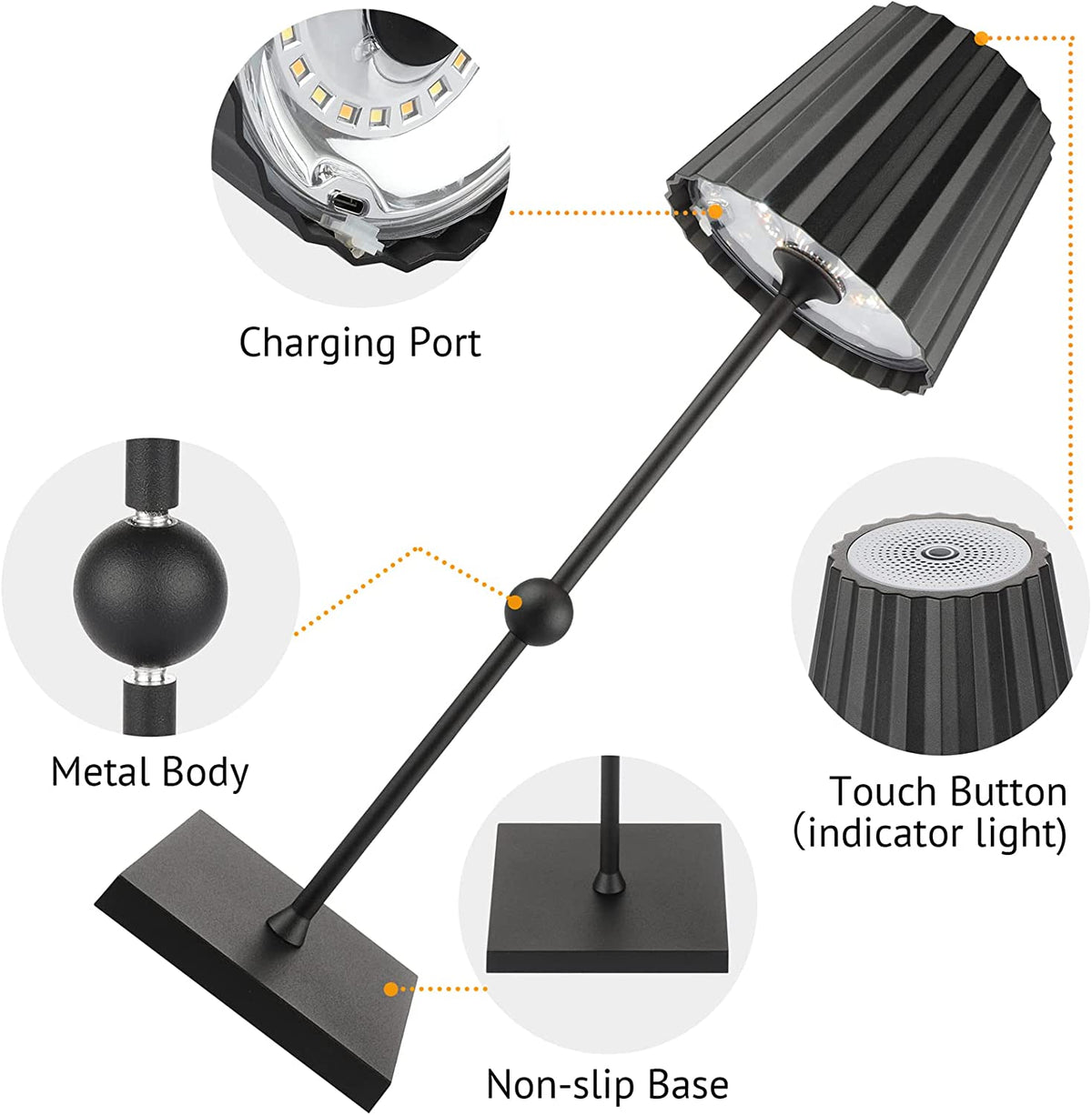 Yaldusk - Wireless Table Lamp with Progressive Dimmer