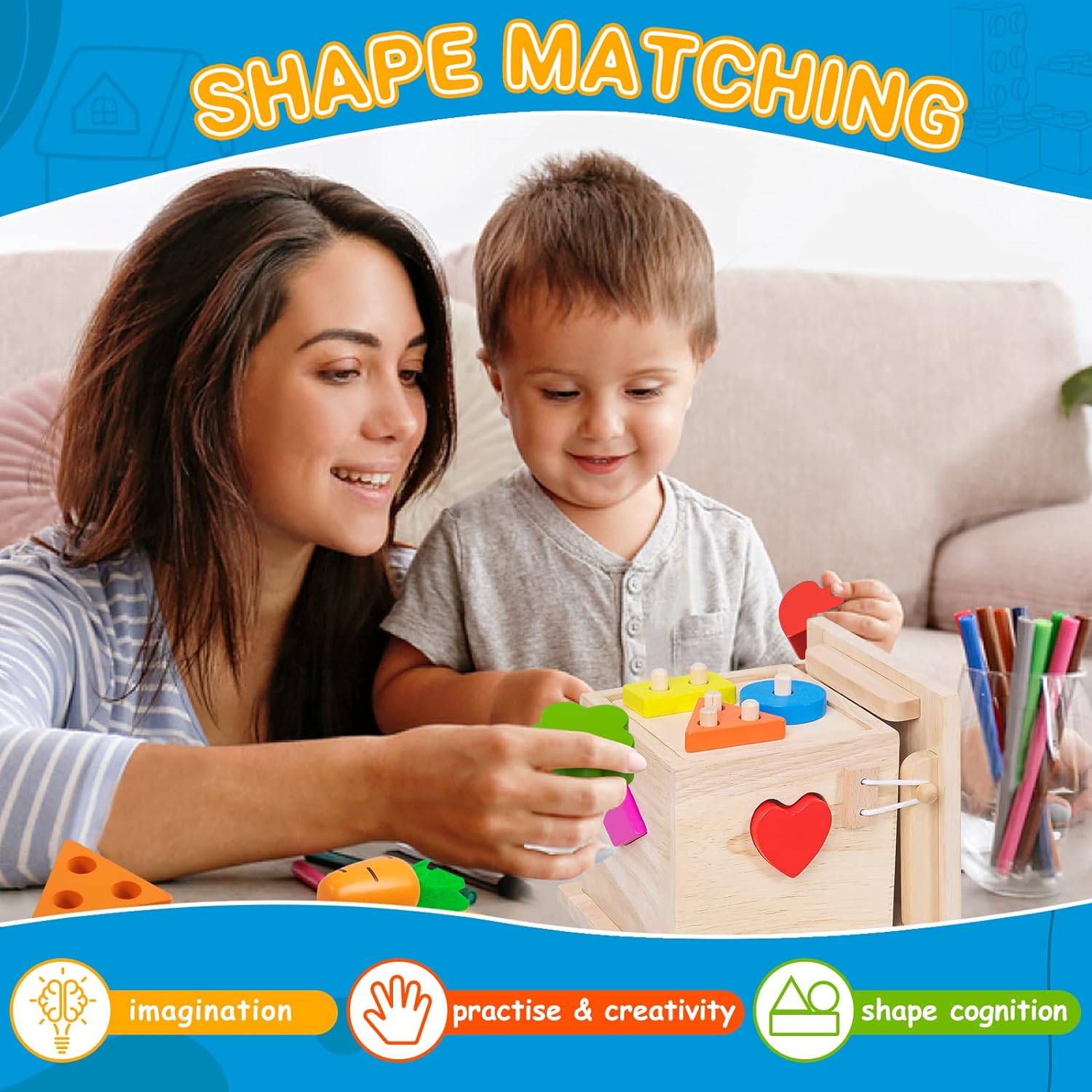 HavenWood Montessori Wooden Play Set - Educational Toy for Babies 6 Months+