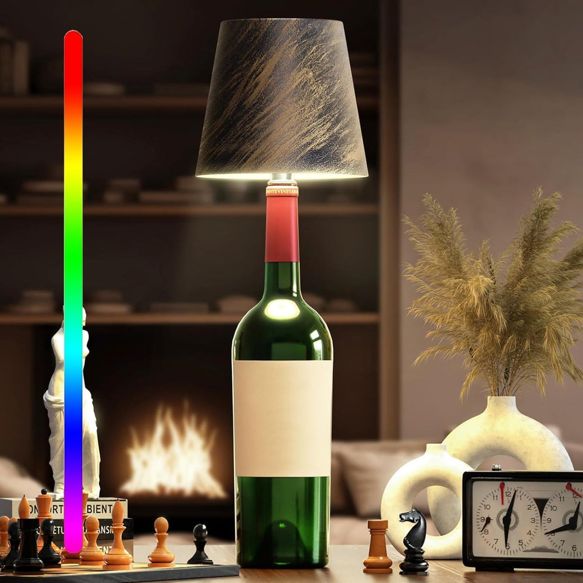 EmberGlow - Wireless Bottle Lamp with Touch Control and USB Charging