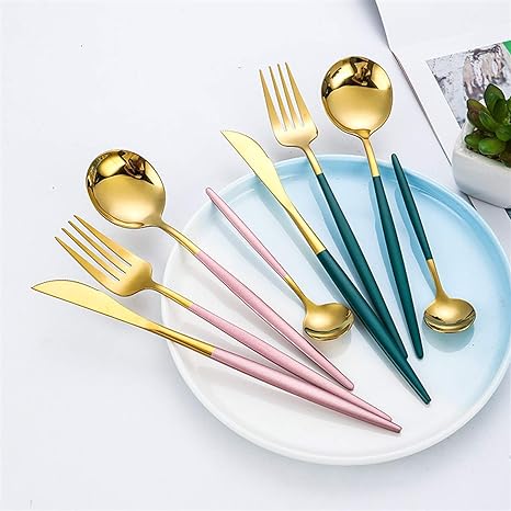 GildFeast - Gold & Silver 24-Piece Stainless Steel Cutlery Set