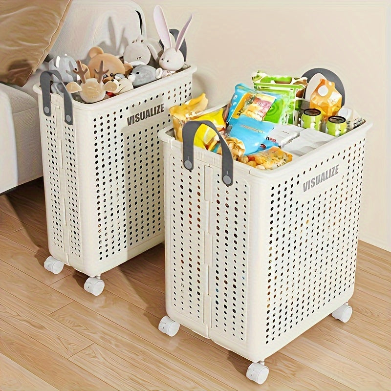 Efficient - Foldable Laundry Basket on Wheels for Easy Transport