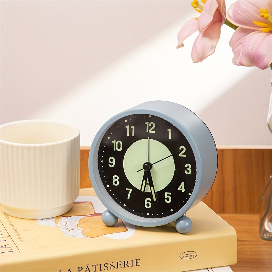 EleganceMetal Clock - Metal Travel Alarm Clock with Night Light