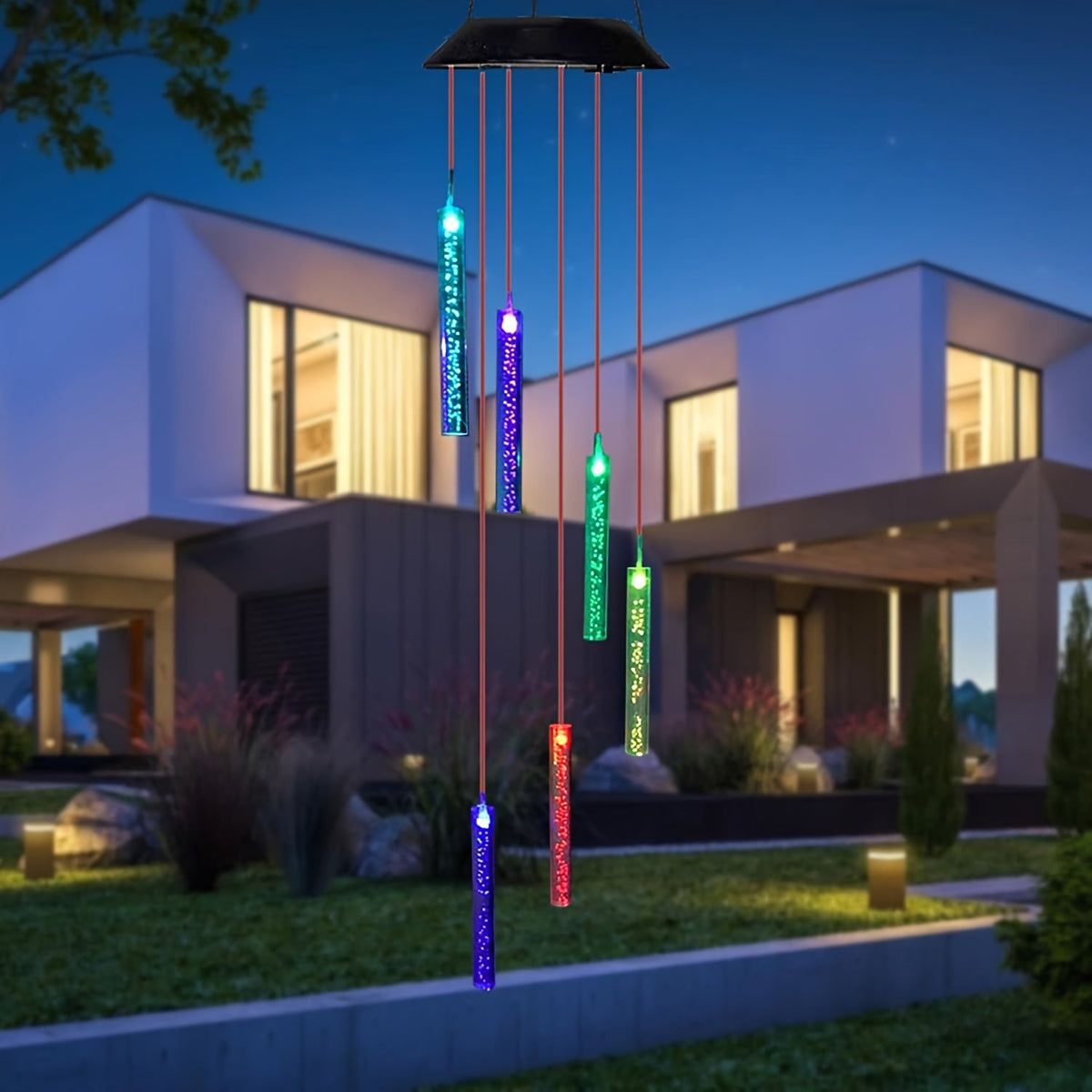 SolarChime - Solar-Powered LED Wind Chime for the Outdoors