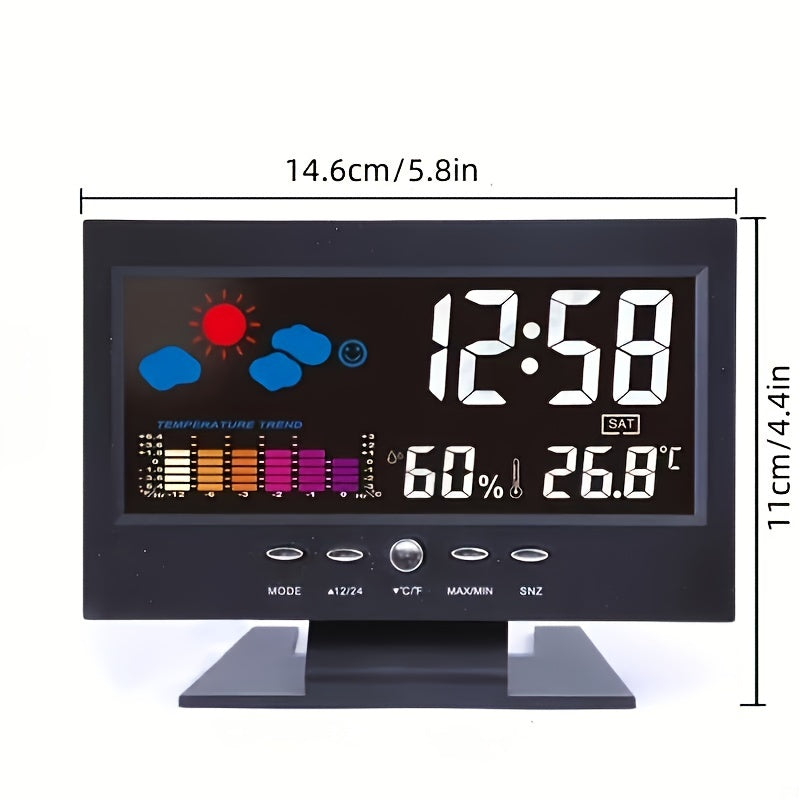 SilentTime Clock - Silent Digital Alarm Clock with Weather Station