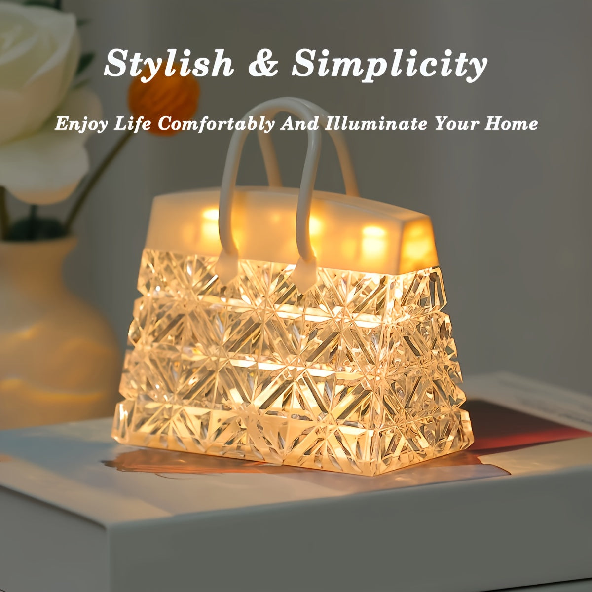 GlowSquare - Square LED Table Lamp with Polished Finish
