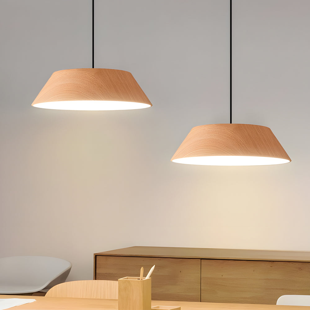 HarmonyGlow Pendant - Japanese-Inspired Wooden LED Light