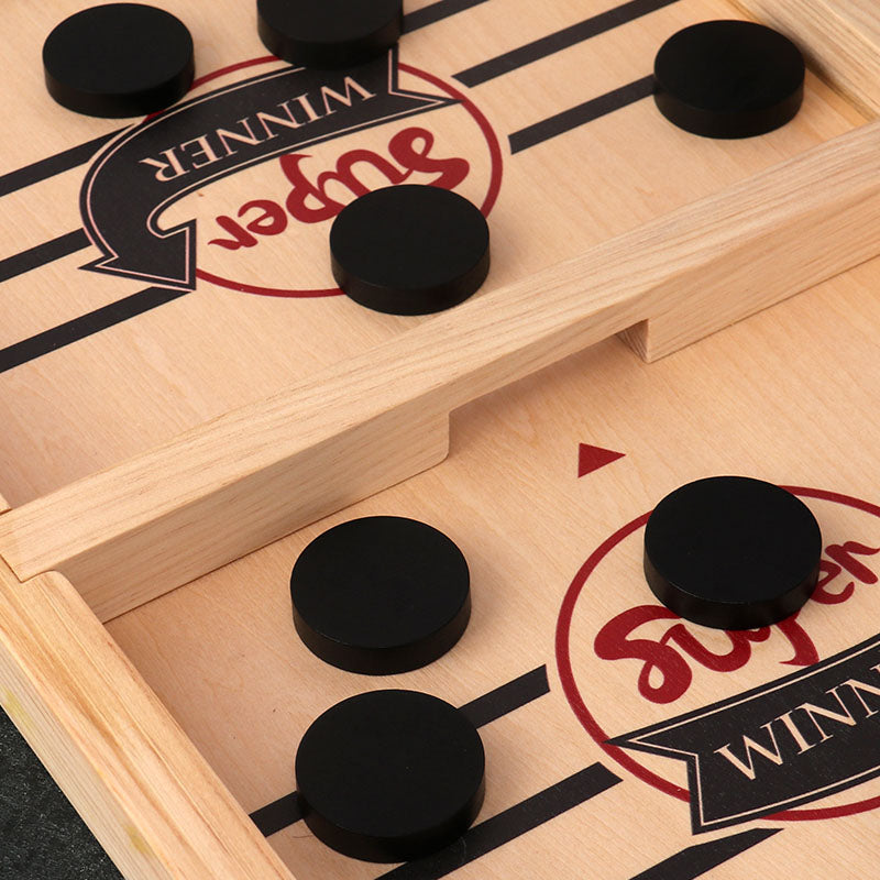 PlayFun - Reversible Double-Sided Sling Puck Board Game for the Family