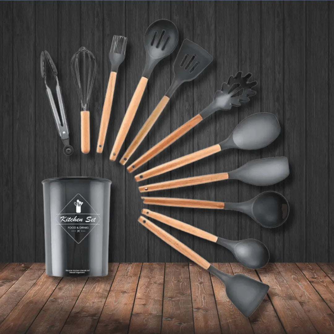 FlexiChef - Ensemble d'ustensiles de cuisine en silicone durable